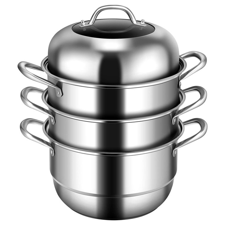 ZGONGZ 3Layer Stainless Steel Steamer Pot For Cooking Soup And